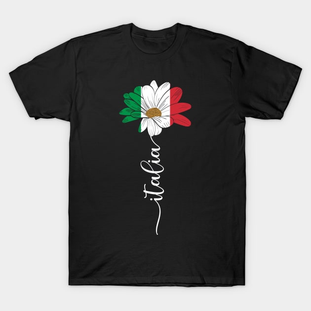 Vintage Italia Sunflower Flag Italia Lover T-Shirt by Sandra Holloman